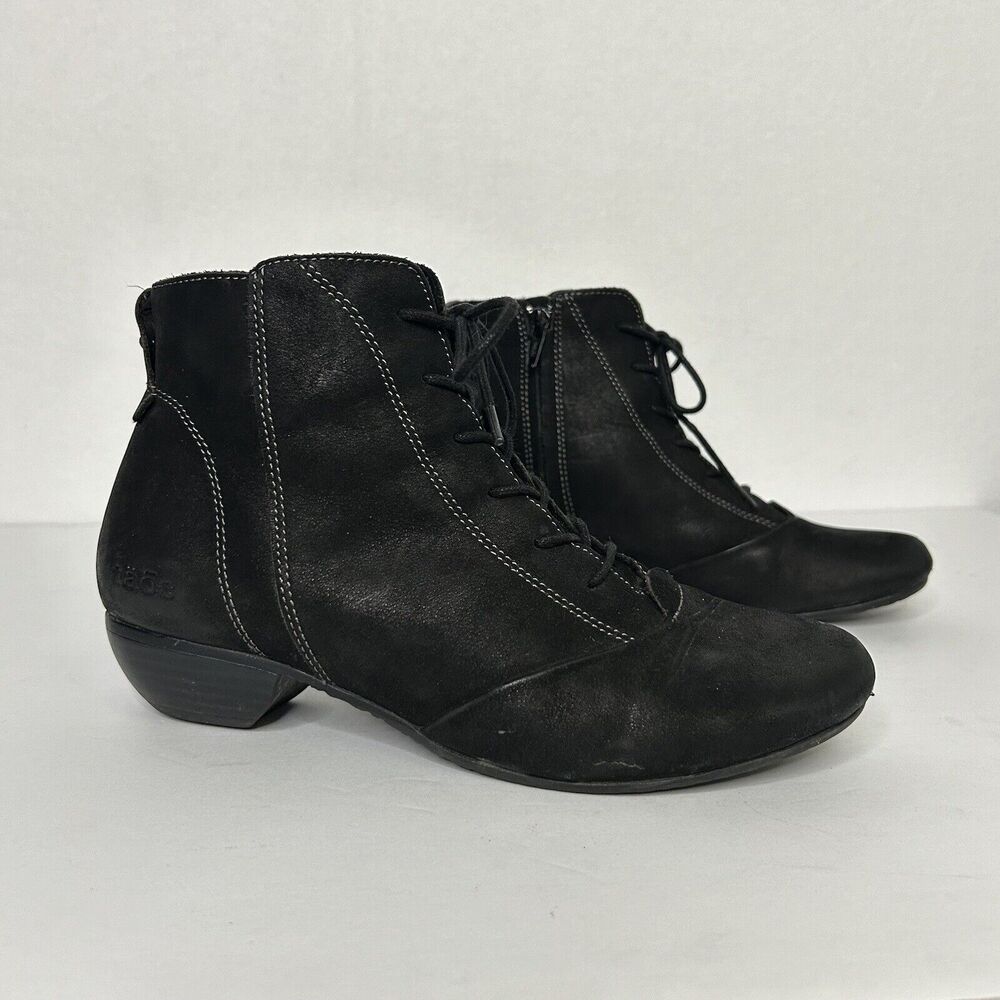 Taos Womens Impulse Size 7 Black Suede/Leather Walking City 90’s Sexy Bootie - Picture 2 of 10
